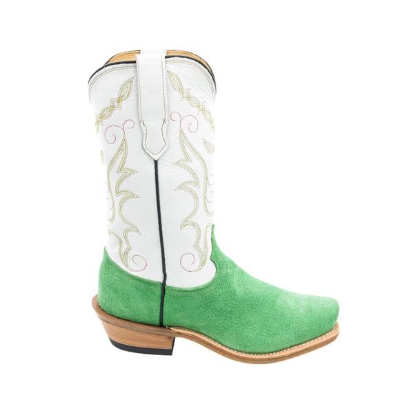 NEW FENOGLIO men's cowboy boot in green cream